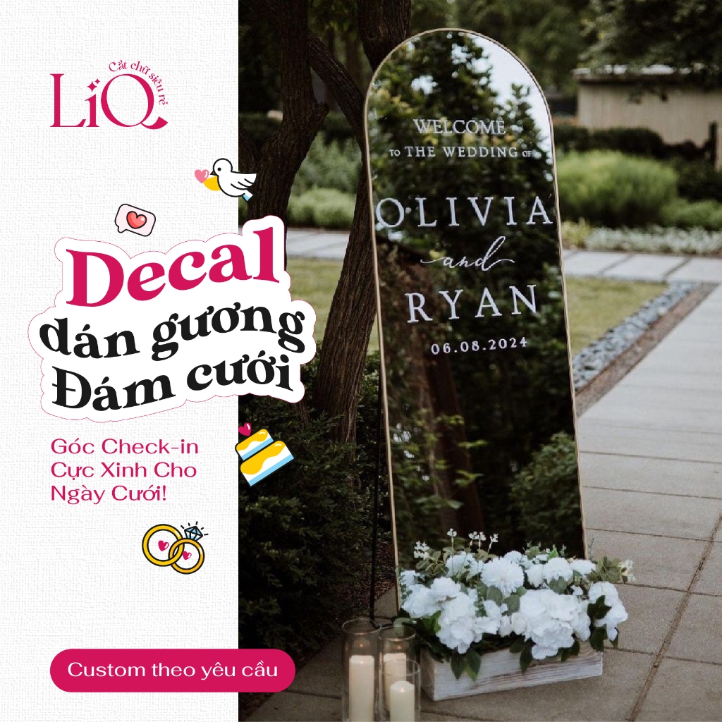 Mirror letter Decal - Mirror Wedding - Made to order | Shopee Malaysia