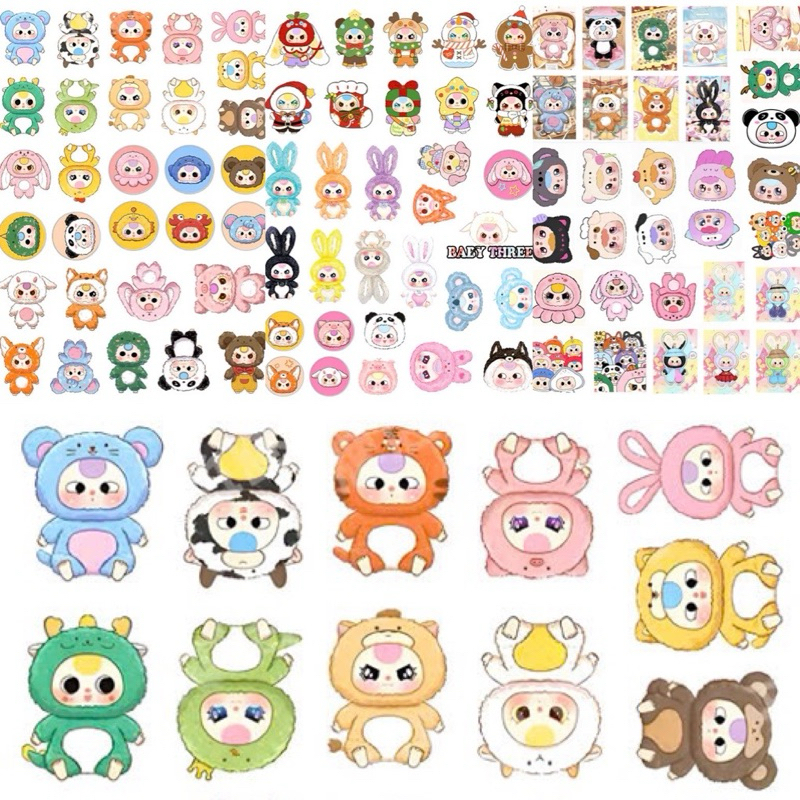 Baby three stickers 90 different silk pressed / baby three stickers ...