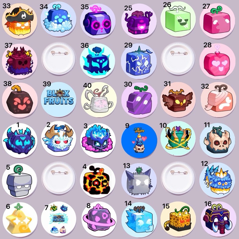 Blox fruits pin 3 different pieces/ Blox fruits badge / Blox fruits pin ...