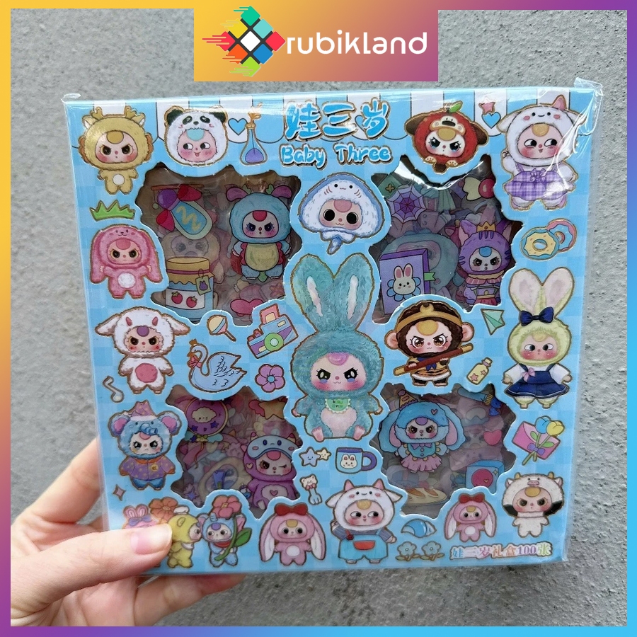 [Baby Three] Box of 96 Stickers Baby Three BB3 Waterproof Stickers ...