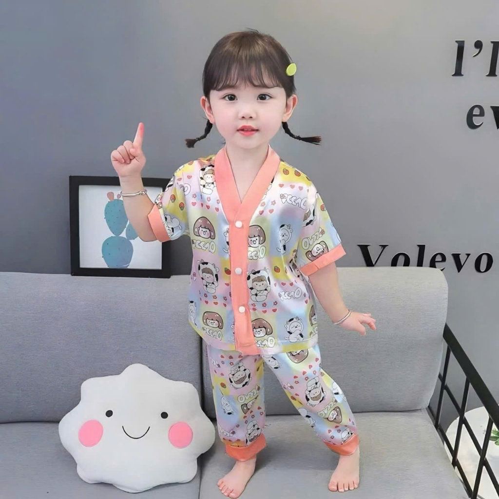 Summer pajamas for girls, cute pattern design for children 9-35kg ...