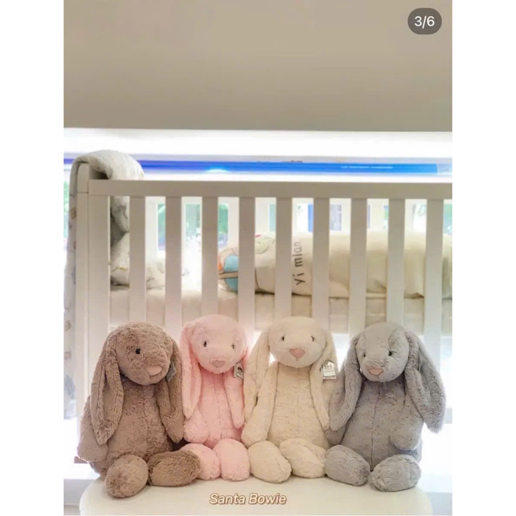 (NEW) Jellycat Rabbit Large Bashful Beige Bunny 36cm full Stamp + Tag ...