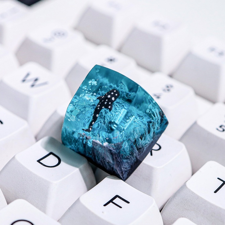 Blue Shark keyboard buttons, gaming keycaps SA profile, artisan keycap ...