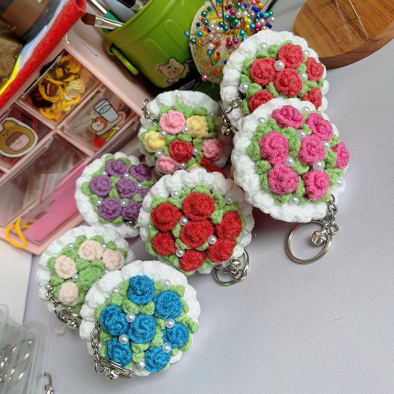 Mini wool flower bouquet keychain (choose color in inbox) | Shopee Malaysia