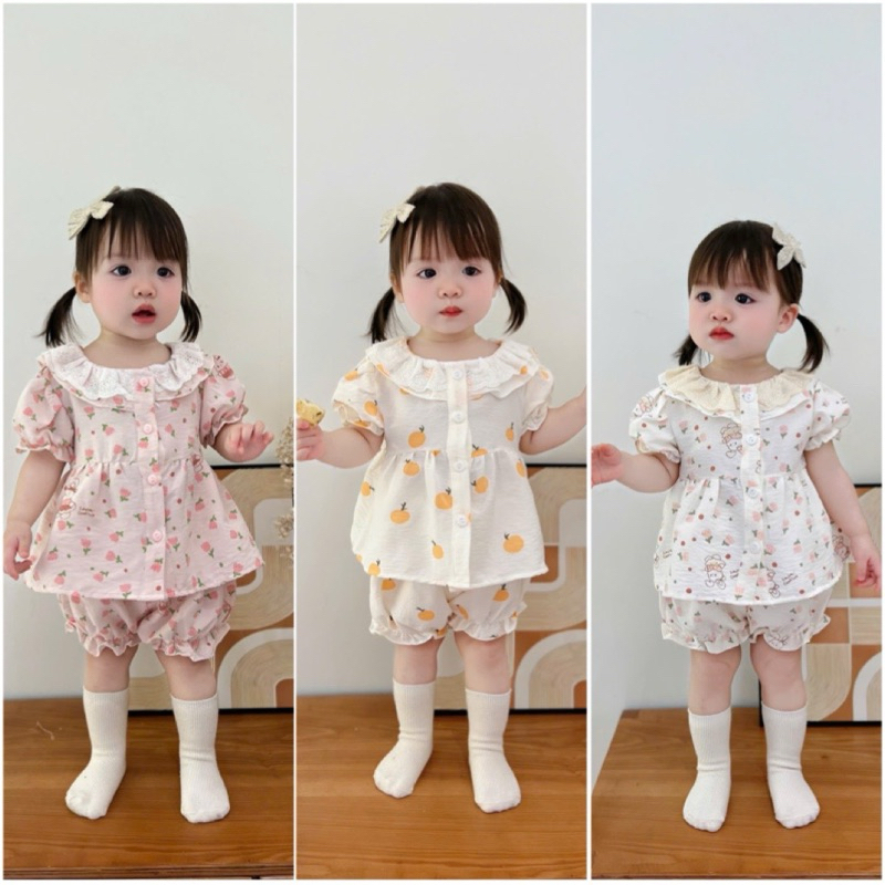 NT418 Set Silk terry clothshort sleeve with vertical buttons and 2 ...
