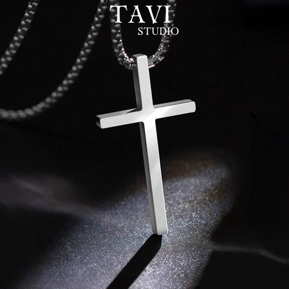 Plain Cross Necklace Basic Necklace Silver Cross Pendant Fashion Style ...