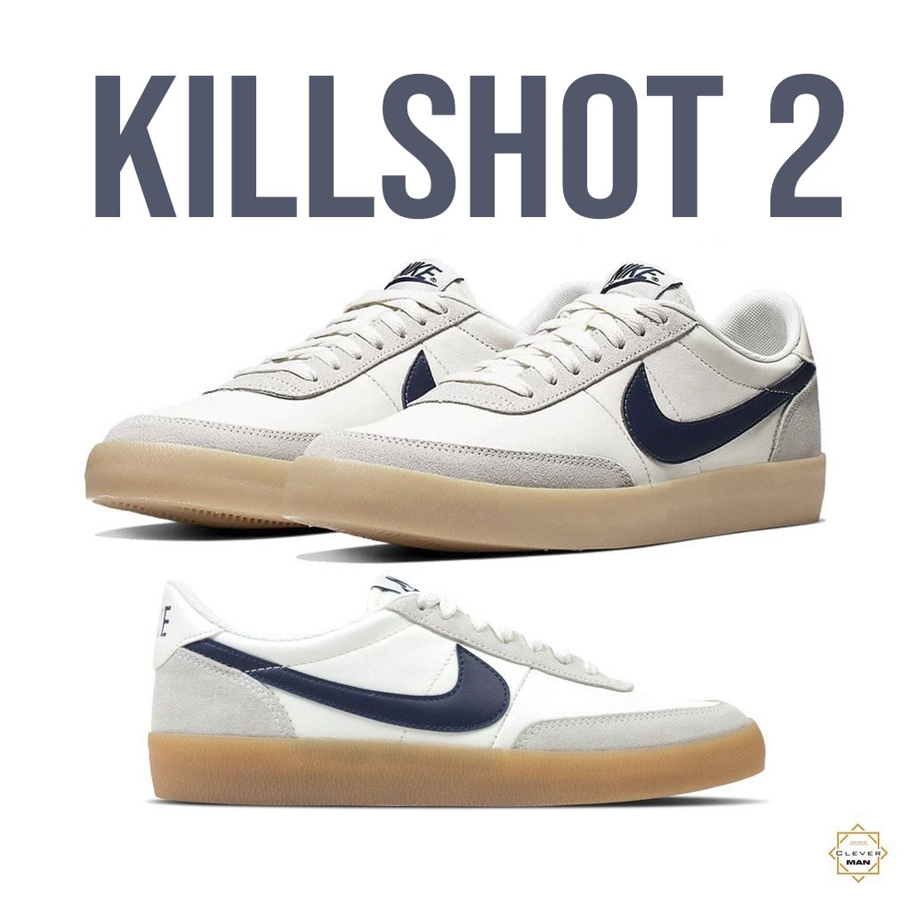 Kill.shot 2 Leather Midnight Navy Sneakers Cream White Navy Blue Logo ...