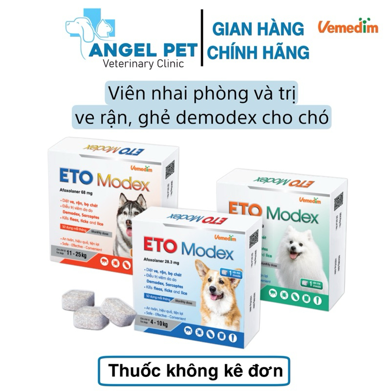 ETO Modex Vemedim Chewable Tablets to Kill Ticks, Lice, Fleas, Demodex ...
