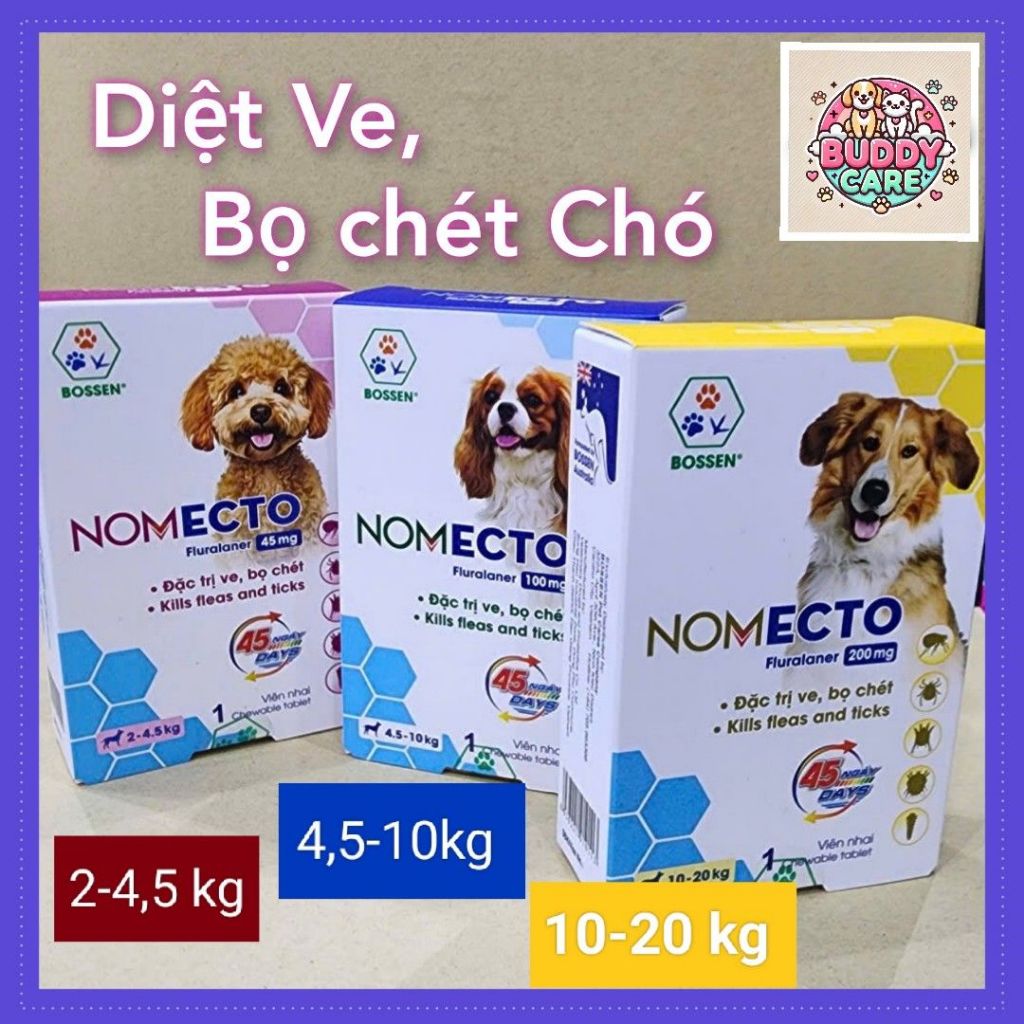 Picture of [1 Tablet] NOMECTO BOSSEN Chewable Tablets Kill Ticks, Fleas, Prevent ...