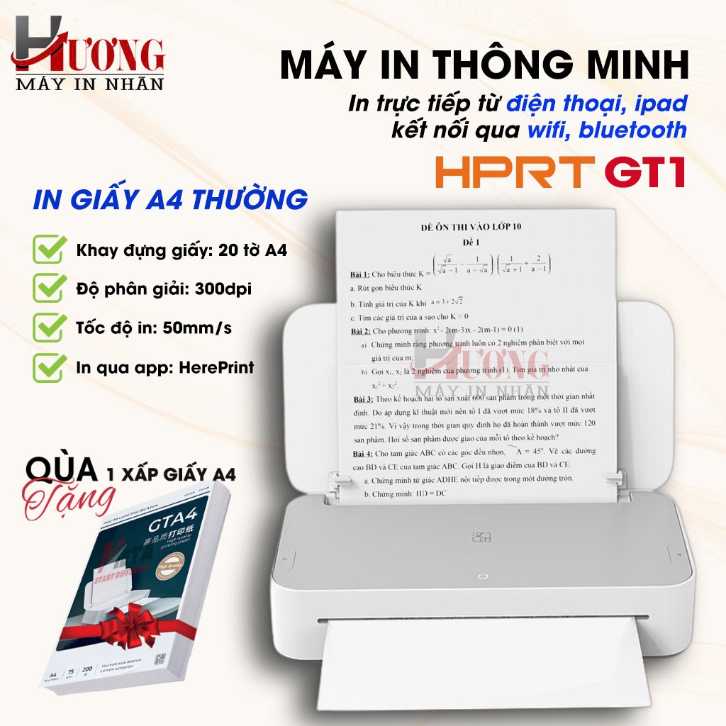 HPRT GT1 Thermal Transfer Printer - Inkless Home Office Printer With Wi-Fi For A4/US Letter Paper