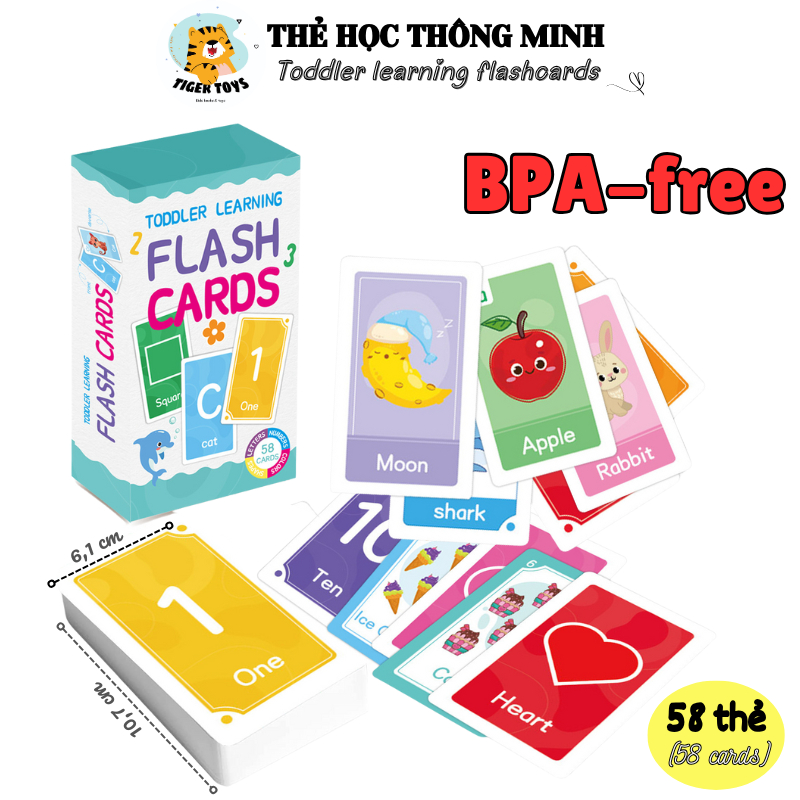 Smart flashcards for children (small size flashcard) BPA-free, 58 cards ...