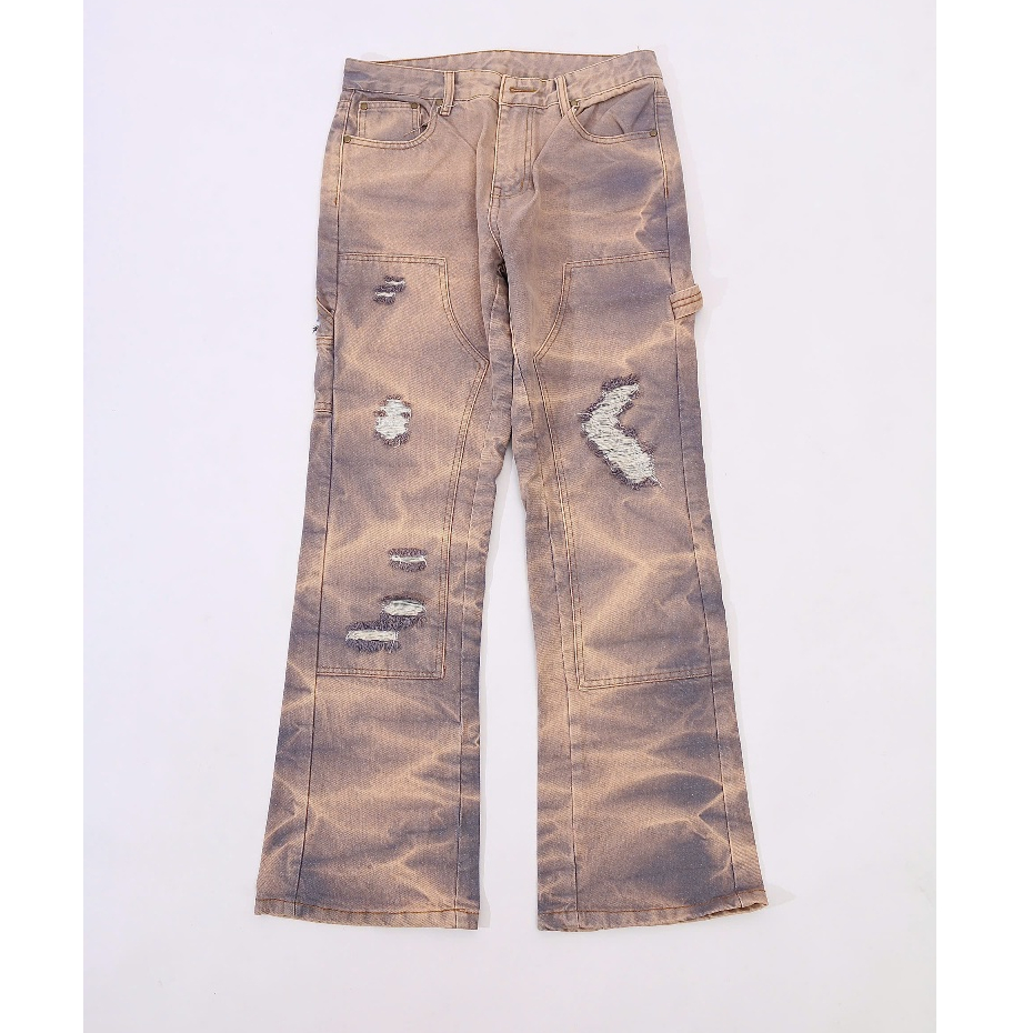 Ripped Double Knee Jeans | Shopee Malaysia