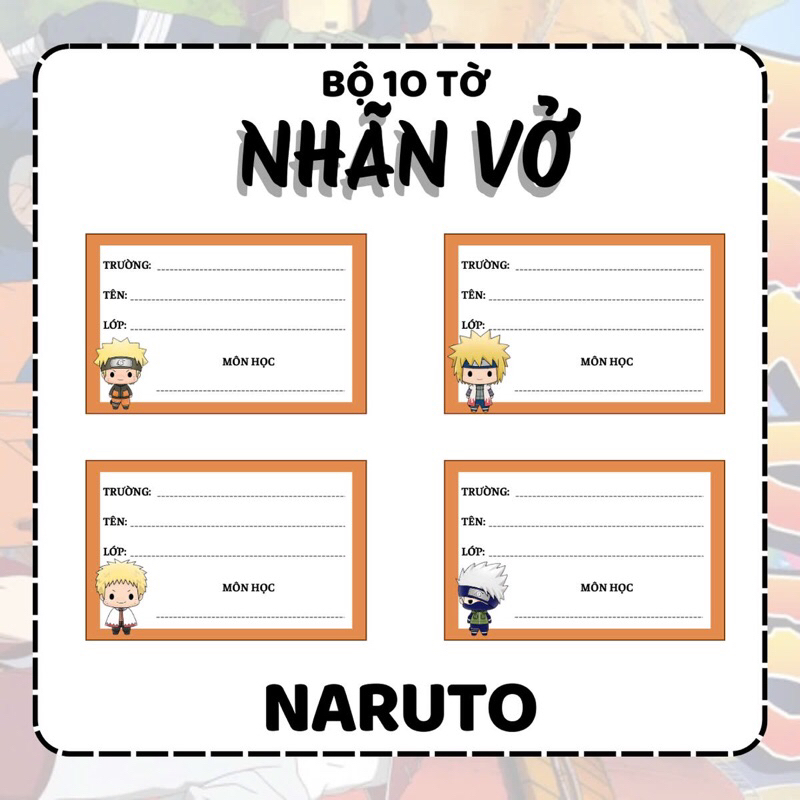 Set of 10 sheets of anime notebook stickers, Naruto books | Shopee Malaysia