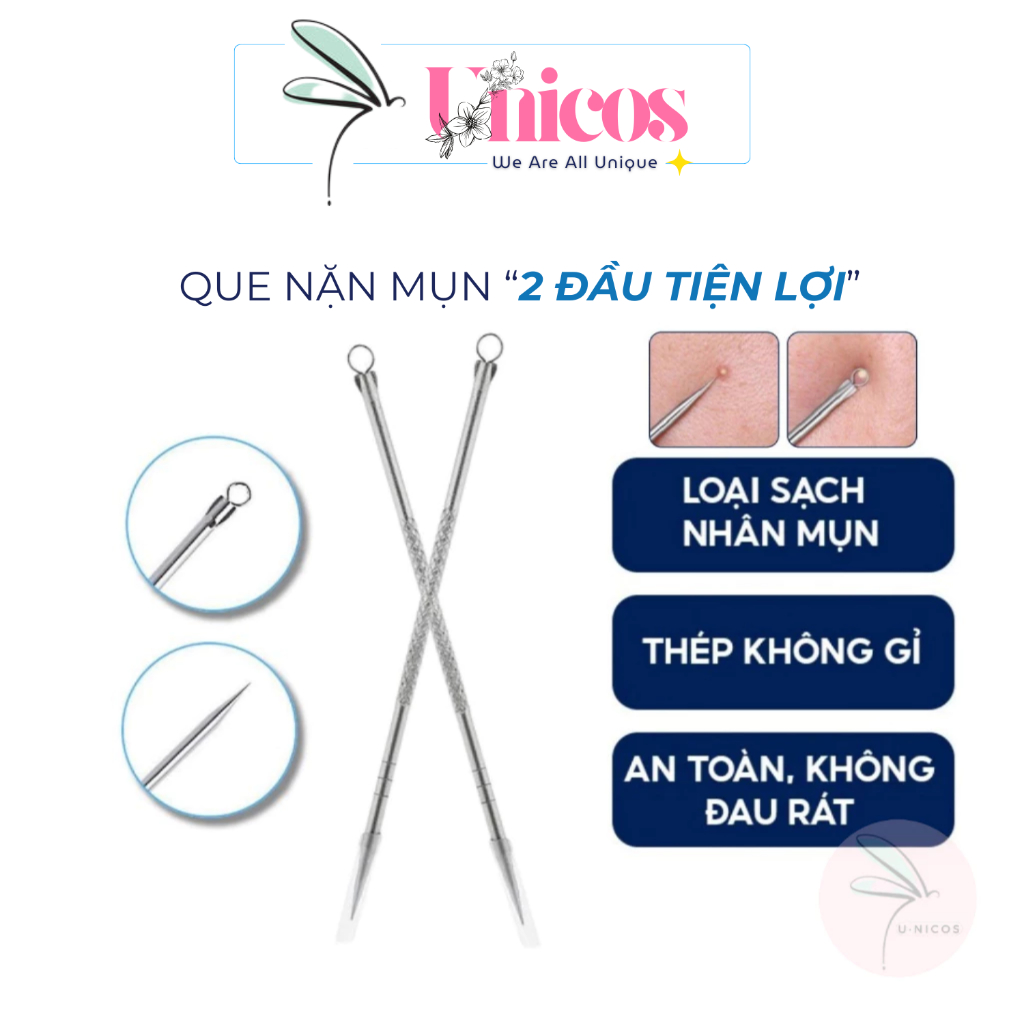 Stainless Steel 2-Headed Blackhead Extractor - Safe Compact Acne ...