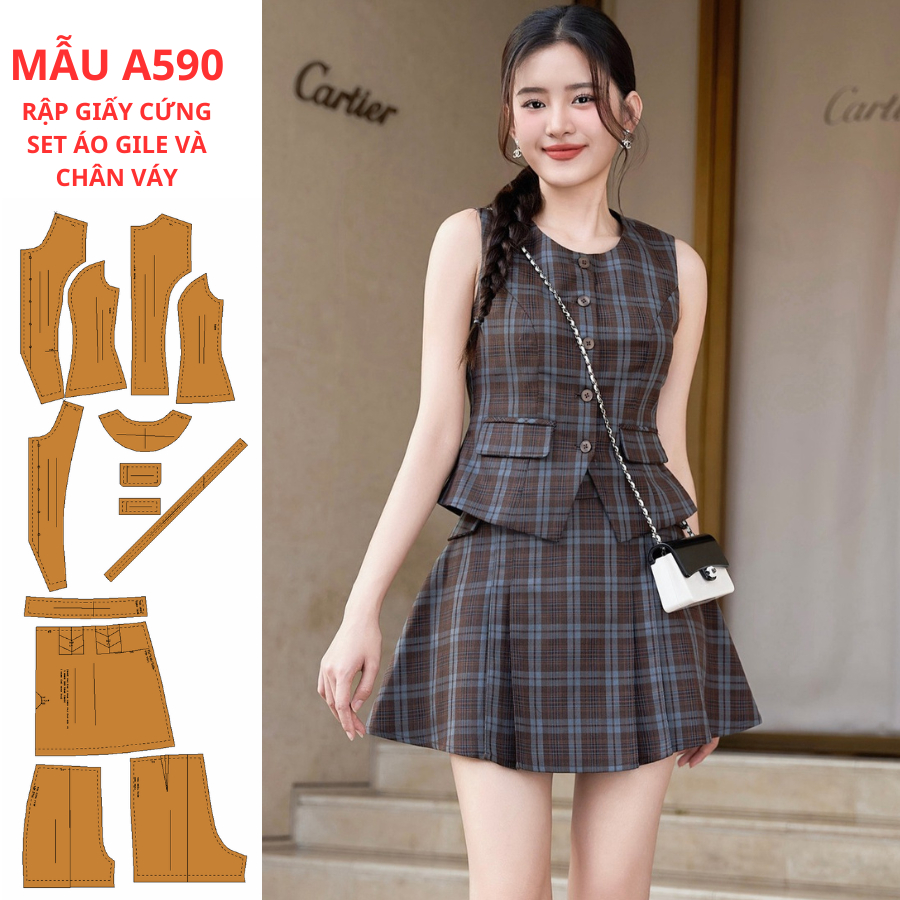 HARD PAPER SHEET GILE SHIRT AND SKIRT SET-A590 | Shopee Malaysia