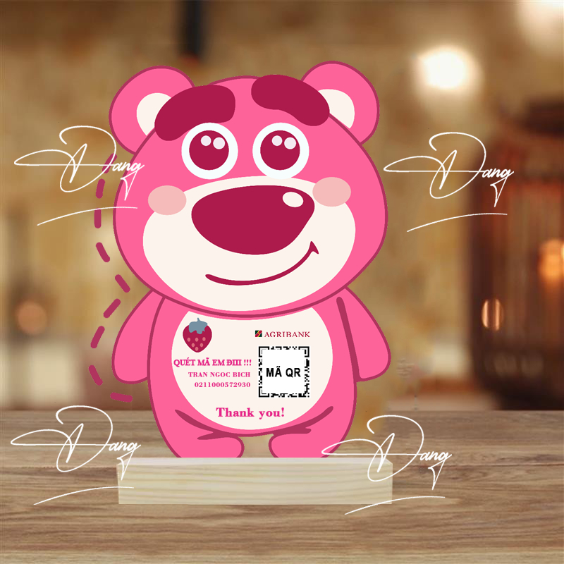 Mica board printed with Qr Code in the shape of a luxurious cartoon ...