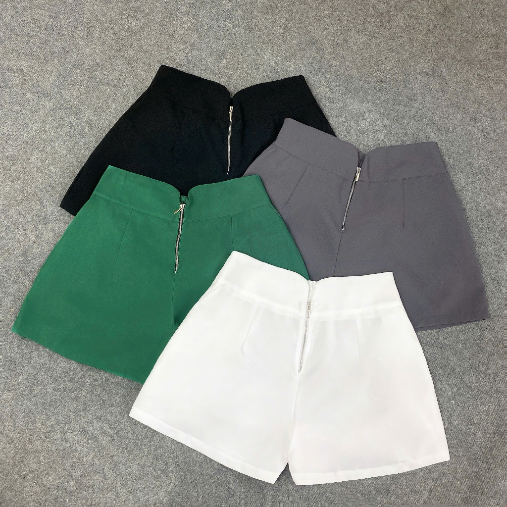 Women's Big SizeShorts, Big Size Flattering Wide Leg Shorts with Zipper in  Vertical Samin Fabric Code Q24