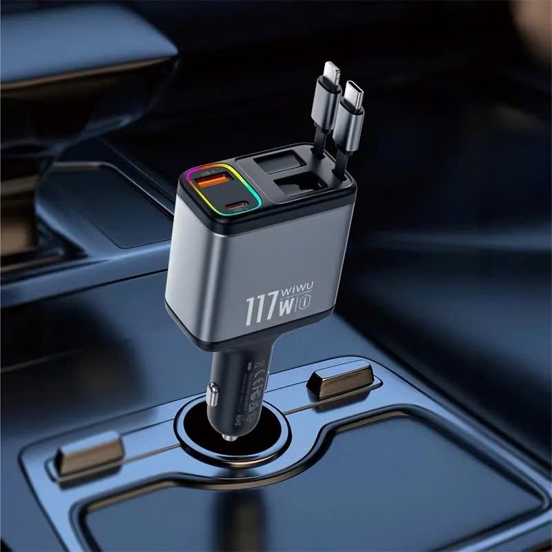 WiWU Exeed 117W QC+PD Fast Car Charger Wi-QC027 Multi-Port with 2 ...