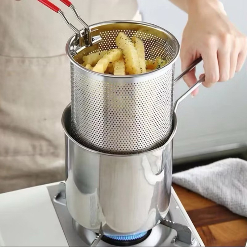 Deep fryer with filter rack, noodle pot, high quality 304 stainless ...