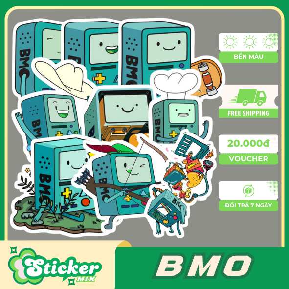 TRI Set of 50 cartoon waterproof BMO stickers to decorate study desks ...