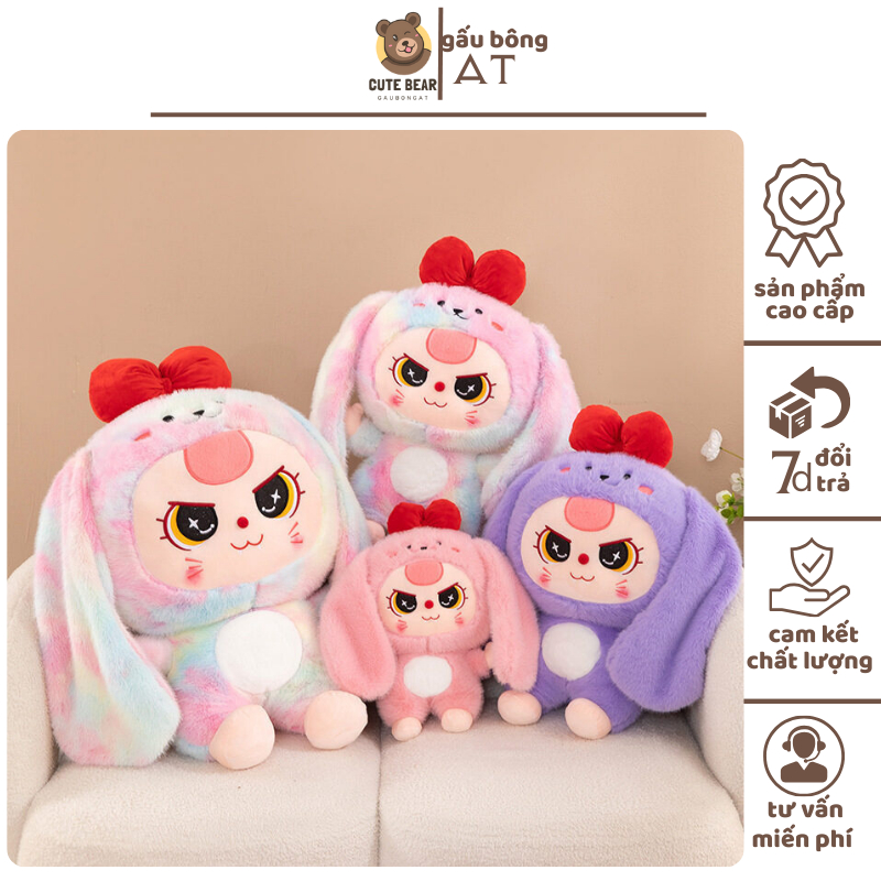 Baby Three Long Eared Rabbit Teddy Bear Lovely Cartoon Cosplay, Premium ...