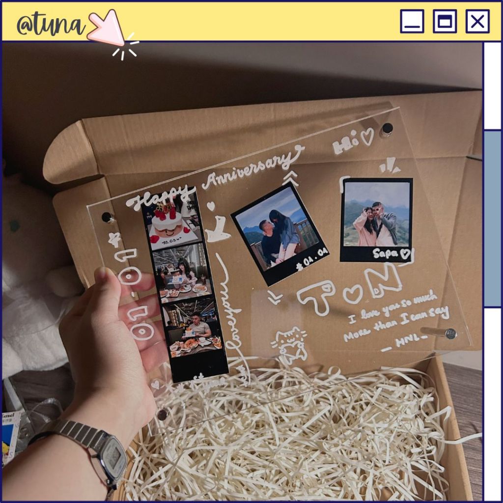 Handmade Photo Frame Gift Set (INCLUDED BOX + STRAW) DIY Transparent ...