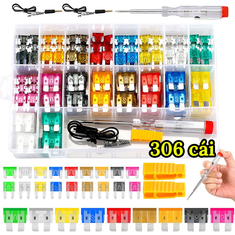 Fuse Box for Cars and Motorcycles of 306 Assorted Types from 2A to 40A ...