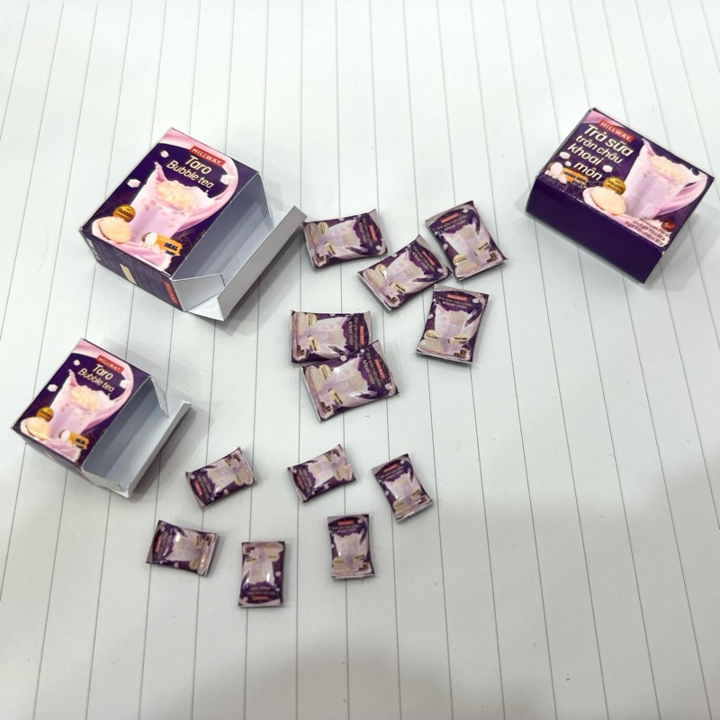 1:12 scale paper mini taro milk tea box + package model | Shopee Malaysia