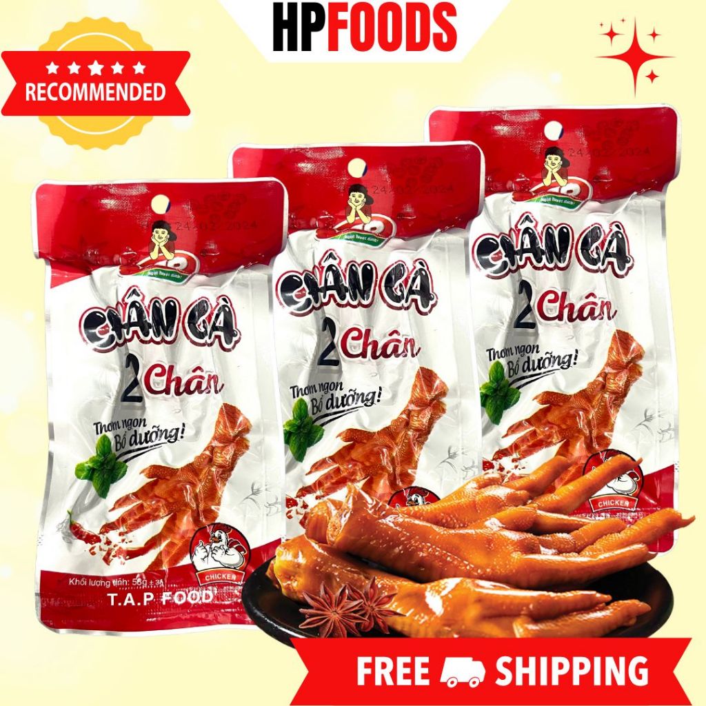 Combo of 10 Tapfood spicy chicken feet double feet X2 pack of 2 legs ...
