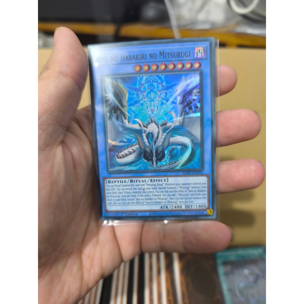 Yugioh Funny Shop] 1 card ALIN-EN092 Ame no Habakiri no Mitsurugi" Super  Rare | Shopee Malaysia