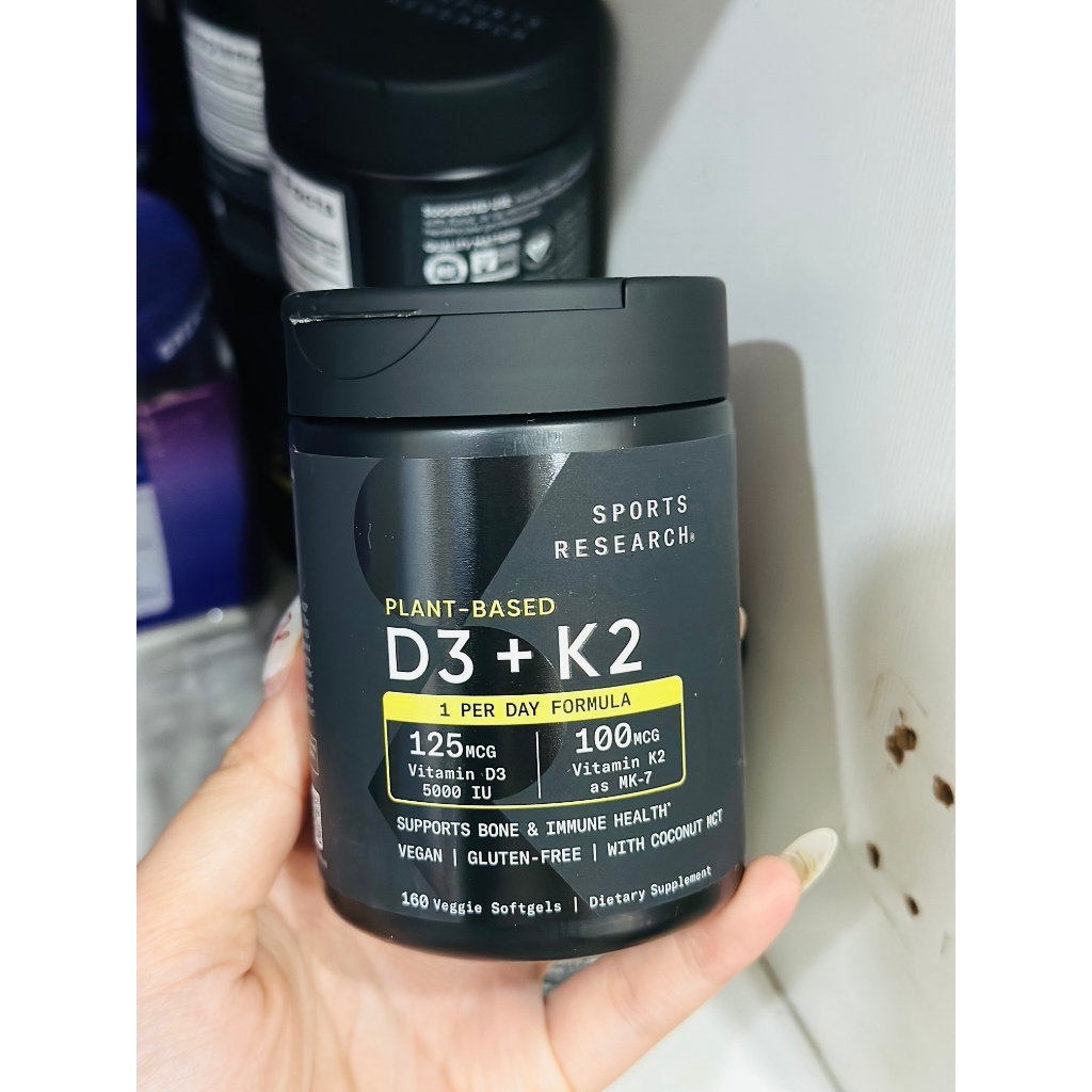 Vitamin D3, K2 SR Vitamin D3 + K2 with Coconut Oil 125mcg (5000IU) 160 ...