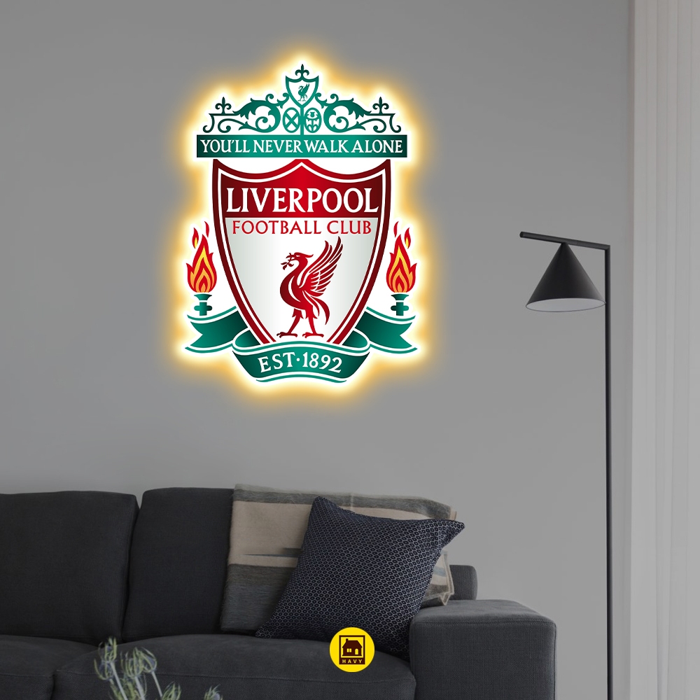 Liverpool Club Mirror Mica LED Logo with High Quality UV Printing ...