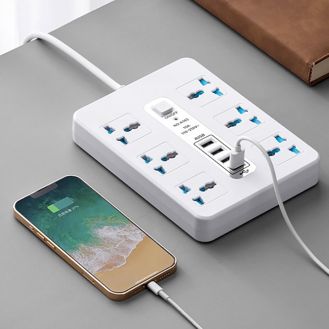 Thailand 2500 3-Channel 4 USB Multi-Purpose Power Socket【W】 - 2m ...