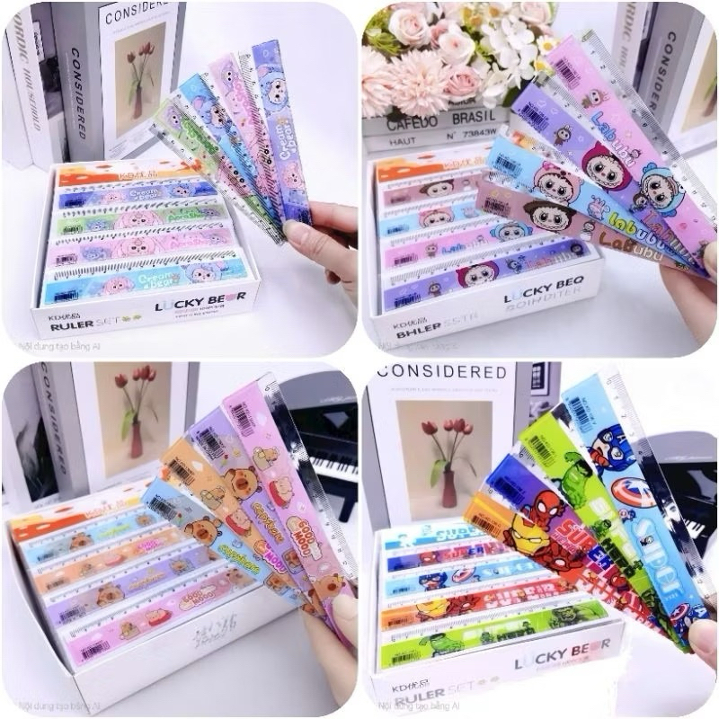 (1 piece) Labubu/ Capybara /Babythree/ superhero ruler 15cm | Shopee ...