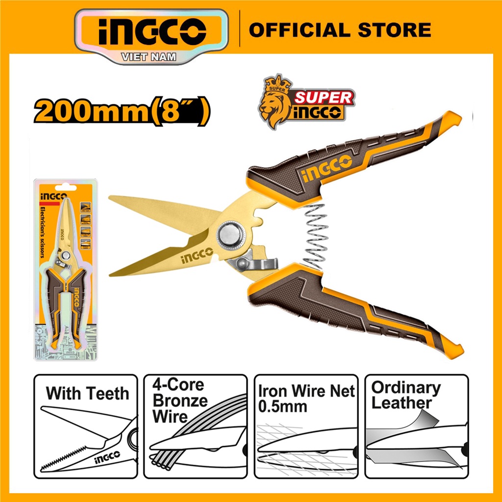 INGCO HES0188 high quality stainless steel wire cutting scissors 200mm ...