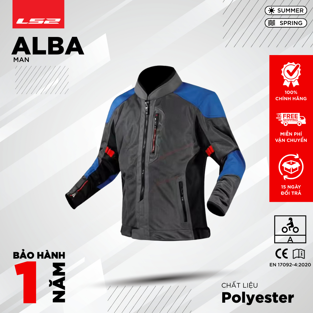 LS2 Alba Man Men's Protective Jacket with Standard A Safety Armor ...