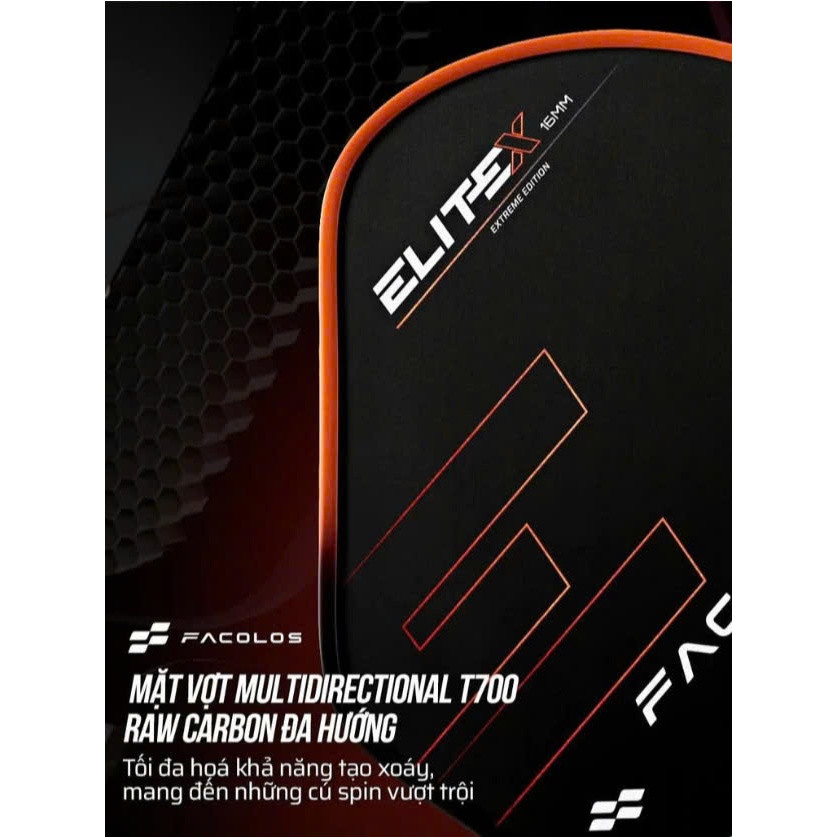 GENUINE FACOLOS ELITE X RACKET FACOLOS PICKLEBALL PICKLEBALL PADDLE ...