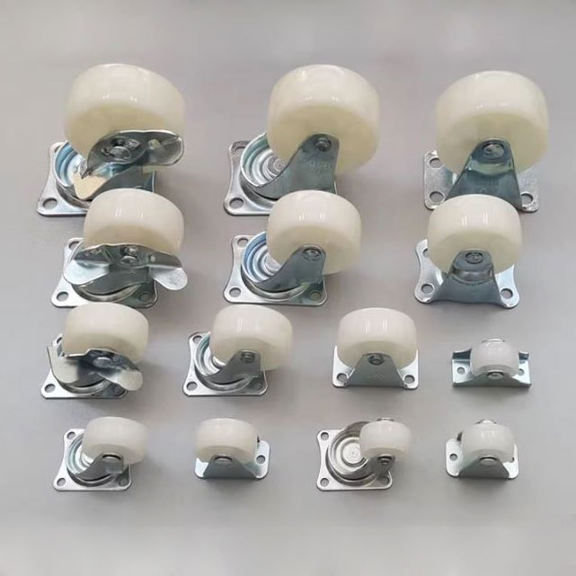 HEAVY DUTY WHITE PLASTIC WHEELS - MULTI SIZE - ROTATION, FIXED, LOCKED ...