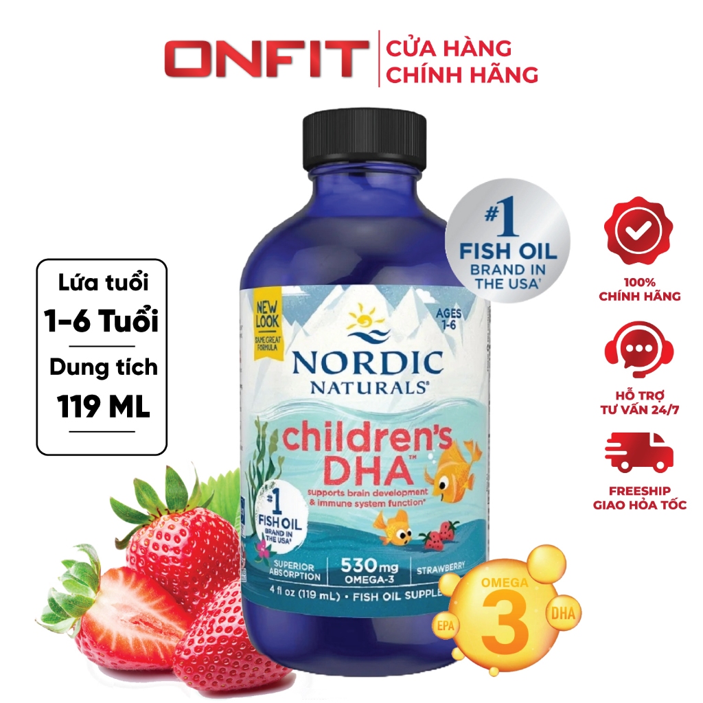 Nordic Naturals Children's DHA Liquid Omega 3 Fish Oil Syrup (119ml ...