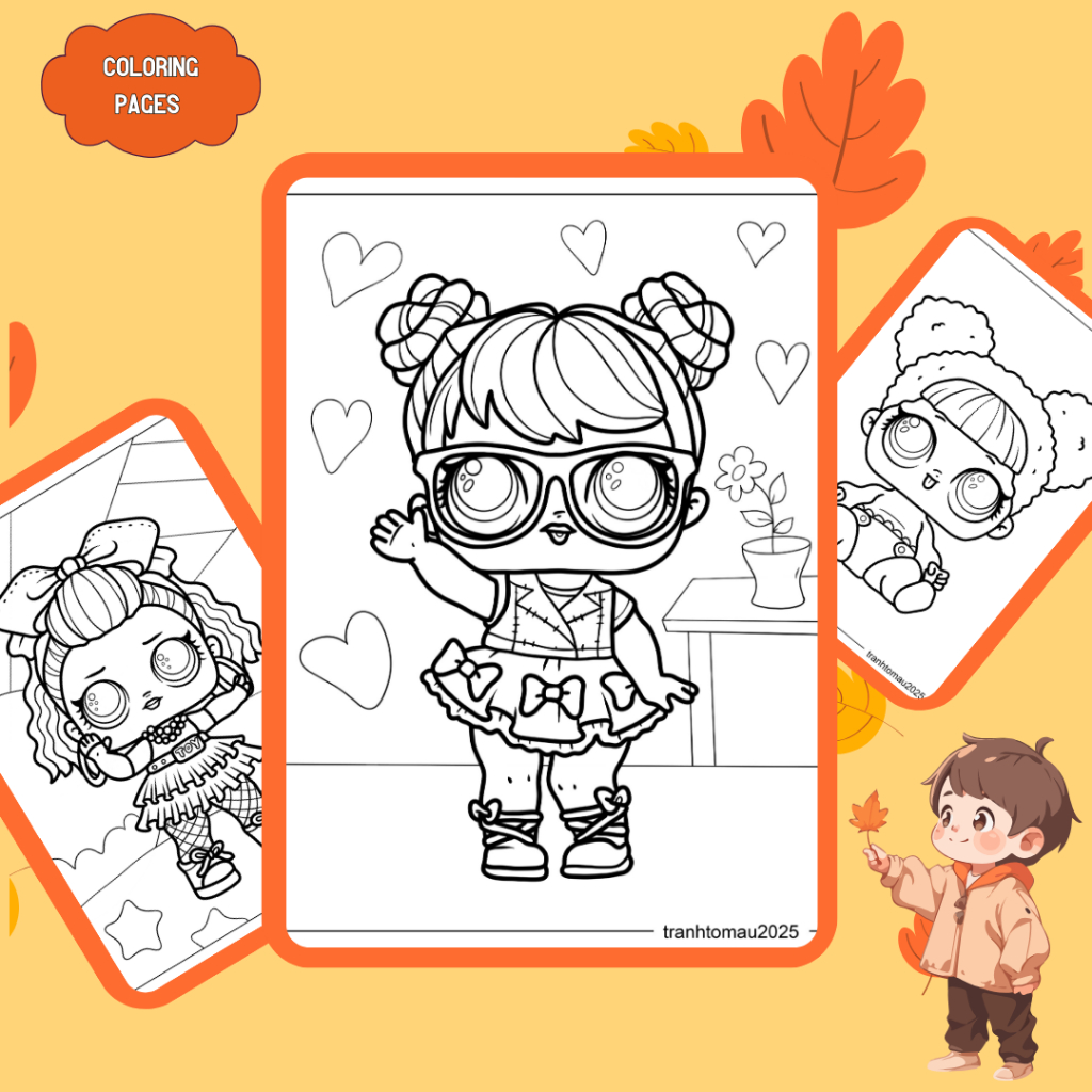 Set of 40 coloring pages, coloring pages for children in the shape of ...