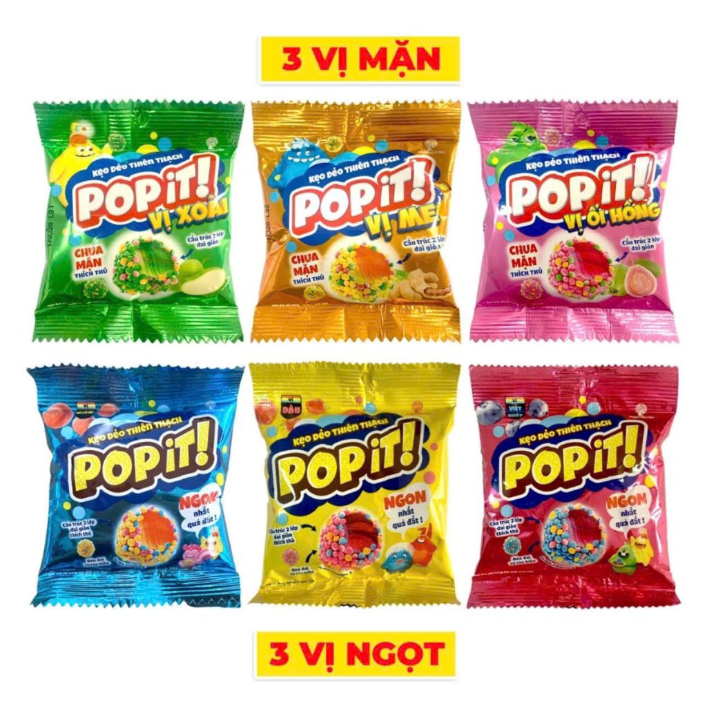(NEW FLAVOR 25G/1 PACK) 30 PACKAGES MIX 3 TYPES OF POPIT JELLY Gummy ...