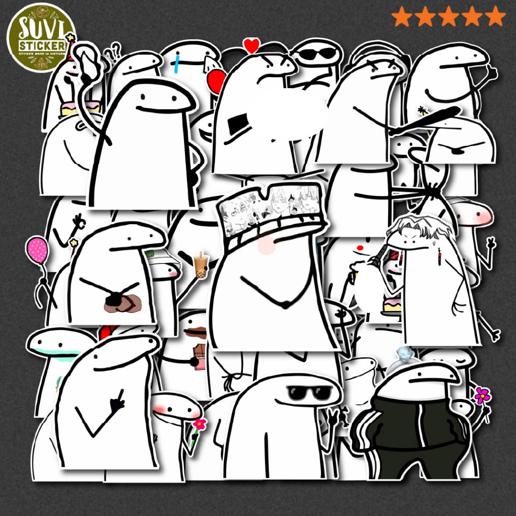 50 Stickers Flork Meme waterproof stickers for helmets, laptops, phones ...
