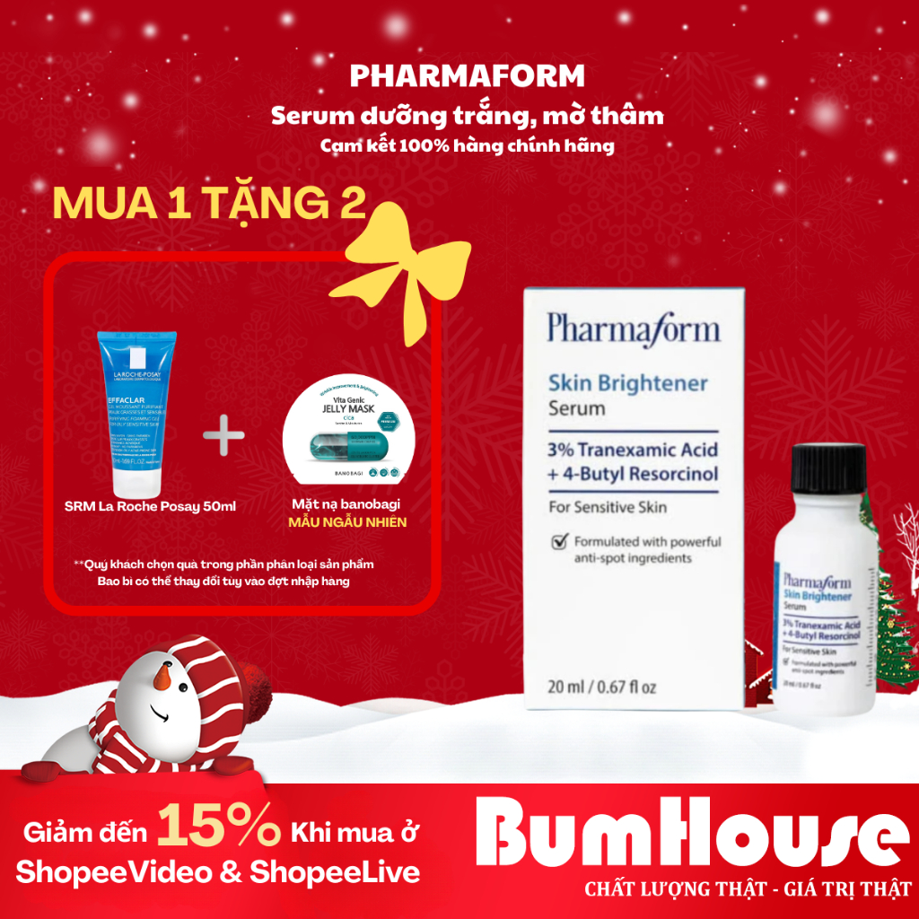 [Buy 1 get 2 free] Pharmaform Skin Brightener Serum 3% Tranexamic acid ...