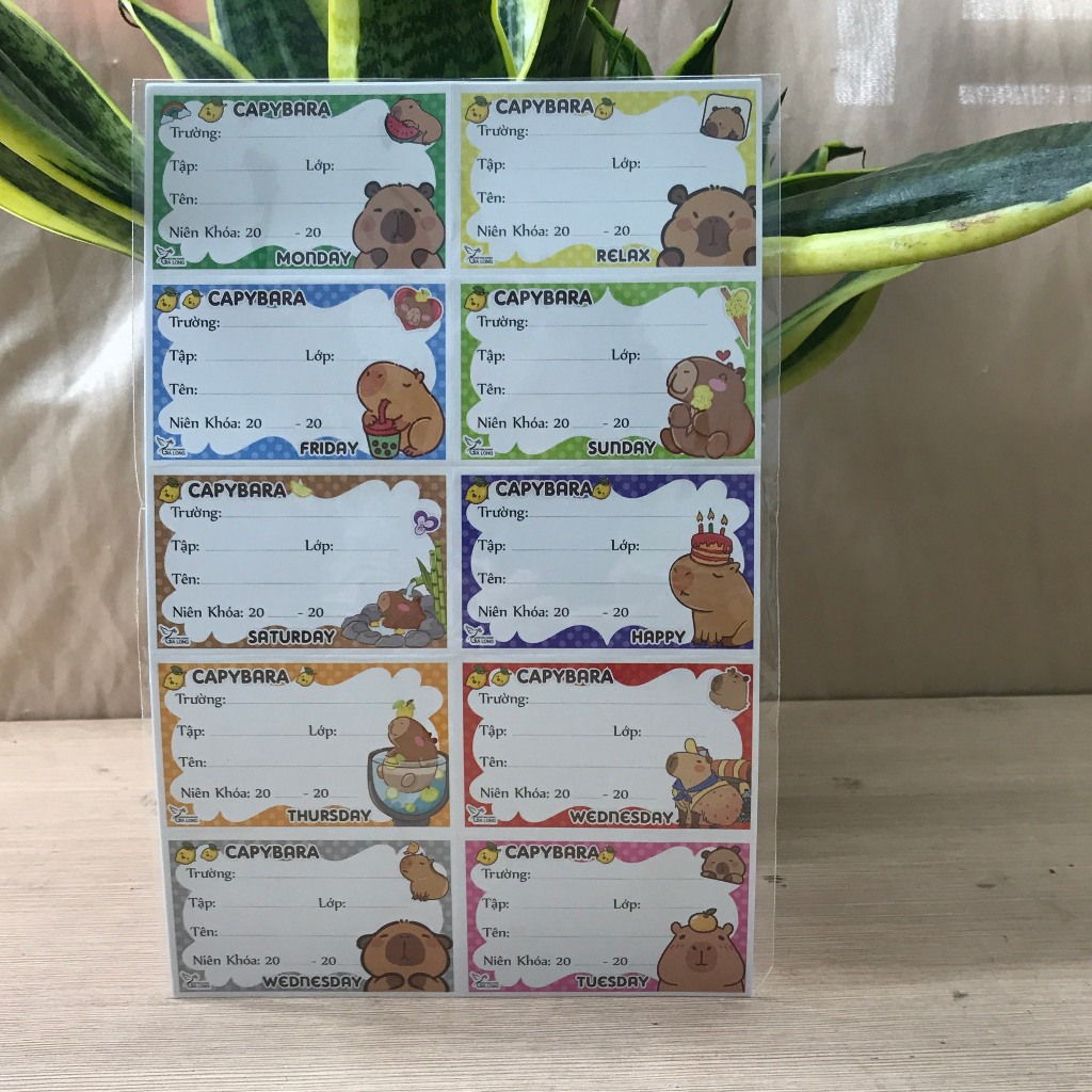 Combo of 50 Student Notebook Labels, cute Cartoon Notebook Labels ...