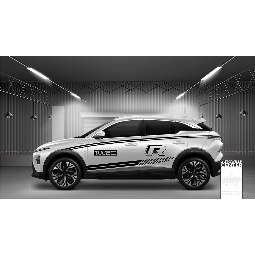 Vinfast VF6 Black Racing car motif sticker - Car motif sticker, sports ...