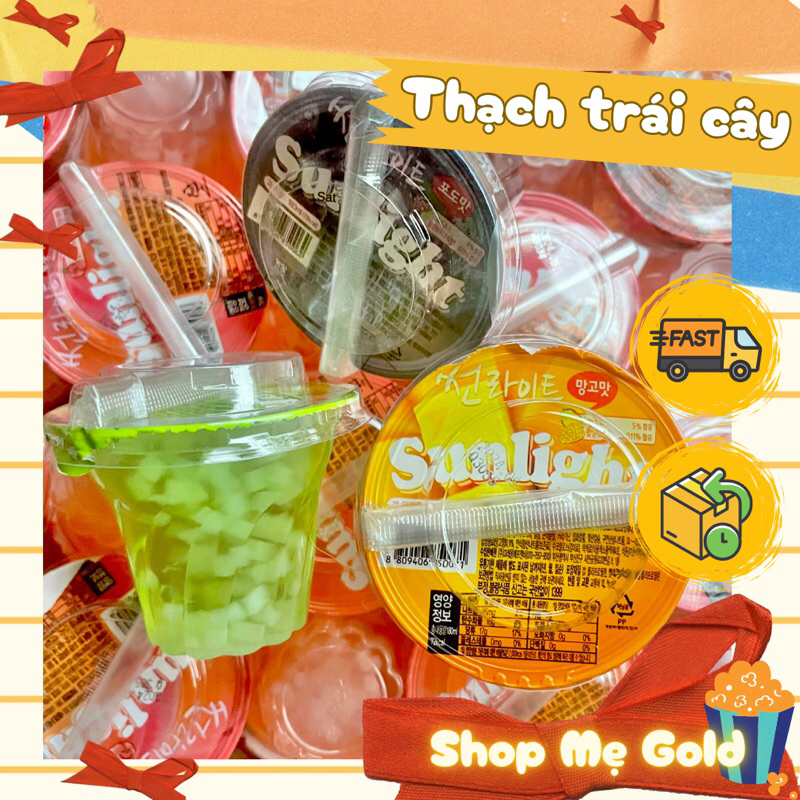 Sunlight Korean fruit jelly of all flavors (180ml cup with straw ...