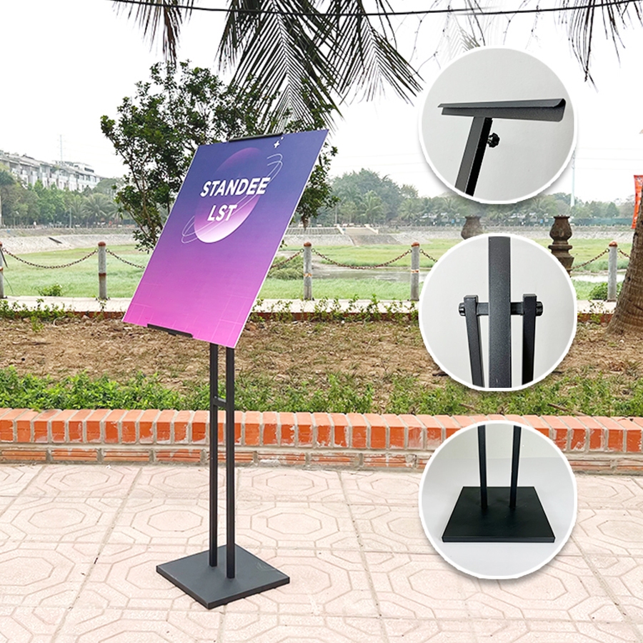 H-shaped Poster Hanging Stand, Standing Standee, Menu Shelf with Size ...