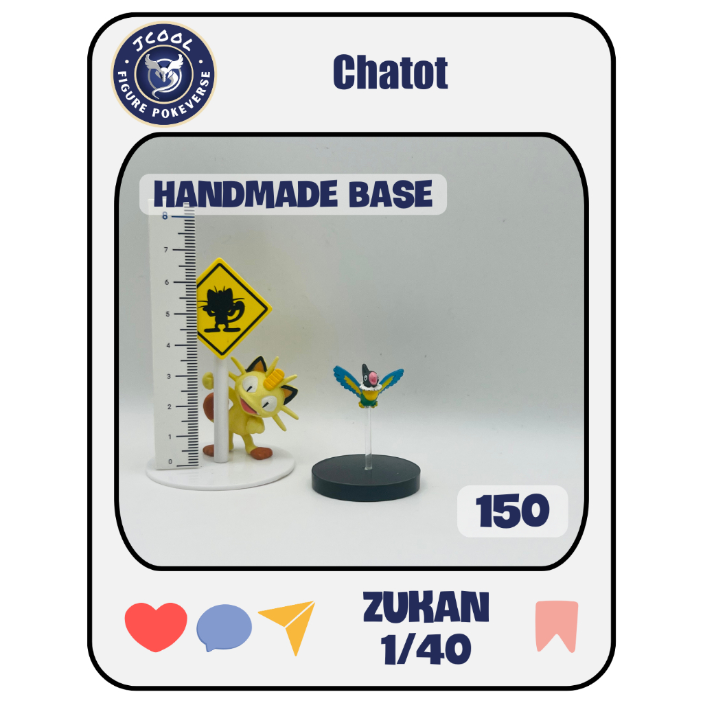 Chatot - Gen 4 Sinnoh region - Genuine Pokemon model TAKARA TOMY ZUKAN ...