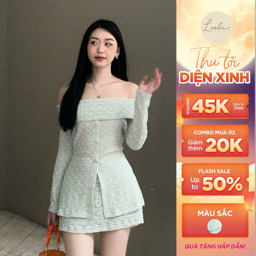 Leegi Design Lightweight and Feminine Chrysanthemum Lace Off-Shoulder ...