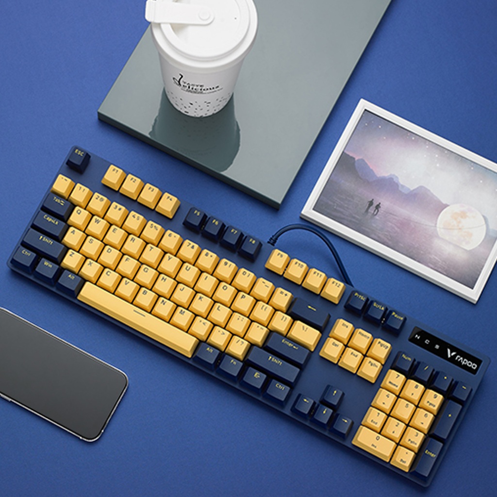Code 92 - Rapoo V500 Pro Mechanical Gaming Keyboard (Yellow - Blue ...